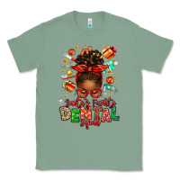 Sage Santa's Favorite Dental Squad Afro Messy Bun Classic Tee - texasbilliewilder