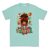 Seafoam Santa's Favorite Dental Squad Afro Messy Bun Classic Tee - texasbilliewilder
