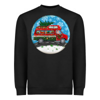 Black santa claus with retro van  christmas ornament Heavyweight Sweatshirt - BundleAndBundleShop