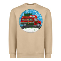 Mushroom santa claus with retro van  christmas ornament Heavyweight Sweatshirt - BundleAndBundleShop