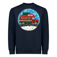 Navy santa claus with retro van  christmas ornament Heavyweight Sweatshirt - BundleAndBundleShop