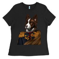 Black Pet Portraits, Custom Pet Portraits, Renaissance Pet Portraits, Ladies Tee - RanaPortraitStore