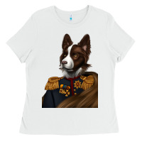 White Pet Portraits, Custom Pet Portraits, Renaissance Pet Portraits, Ladies Tee - RanaPortraitStore