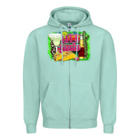 Seafoam Lets Fiesta Zipper Hoodie - CowhideDigitalArt