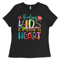 Black feeding kids is a work of heart Ladies Tee - Artiststas