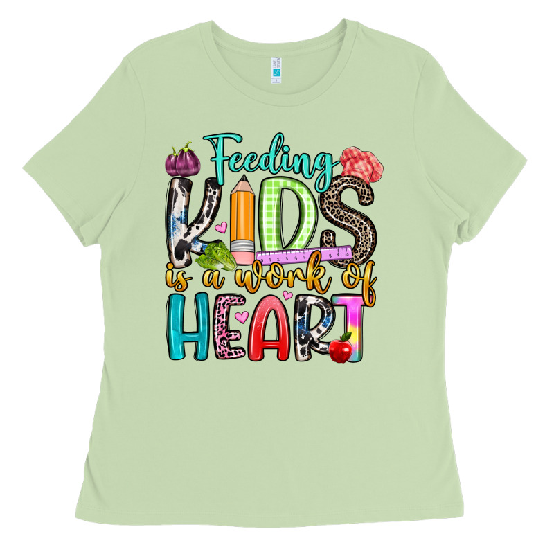 Feeding Kids Is A Work Of Heart Ladies Tee by Artiststas | Teevron