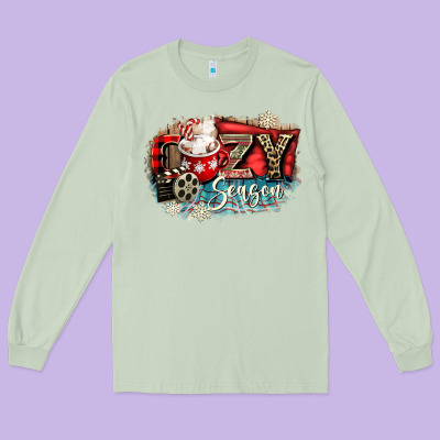 Cozy Season Long Sleeve Tee Designed By Cowgirlartshop