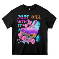 Black just roll with it Heavy Core Tee - BundleAndBundleShop