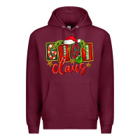 Burgundy Christmas Gigi Claus Premium Hoodie - FaDigitalArtStudio