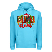 Ocean Blue Christmas Gigi Claus Premium Hoodie - FaDigitalArtStudio