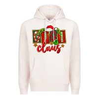 Pale Pink Christmas Gigi Claus Premium Hoodie - FaDigitalArtStudio