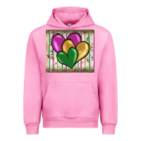 Fuchsia Pink mardi gras heart Urban Hoodie - BarkalooDesign