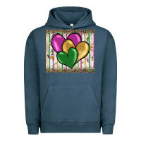 Pigment Midnight Navy mardi gras heart Urban Hoodie - BarkalooDesign