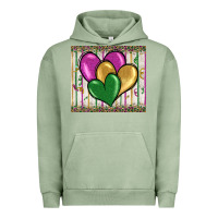 Pigment Oil Green mardi gras heart Urban Hoodie - BarkalooDesign
