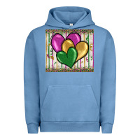 Pigment Pebble Blue mardi gras heart Urban Hoodie - BarkalooDesign