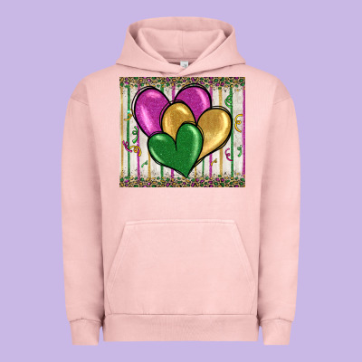 Mardi Gras Heart Urban Hoodie Designed By Barkaloodesign