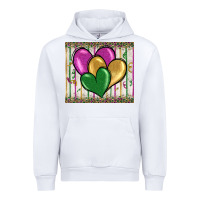 White mardi gras heart Urban Hoodie - BarkalooDesign