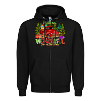 Black it's The Most Wonderful Time of the year Zipper Hoodie - CowhideDigitalArt