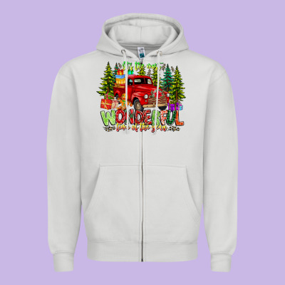 It's The Most Wonderful Time Of The Year Zipper Hoodie Designed By Cowhidedigitalart