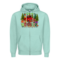Seafoam it's The Most Wonderful Time of the year Zipper Hoodie - CowhideDigitalArt