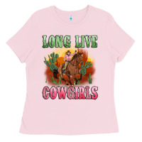 Bubblegum Pink long live cowgirls artiststas Ladies Tee - Artiststas