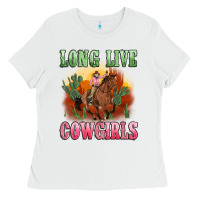 White long live cowgirls artiststas Ladies Tee - Artiststas