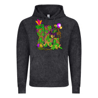 Vintage Black Louisiana Map Mardi Gras Vintage Hoodie - HowdyJamesFarm