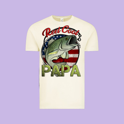 Reel Cool Papa Fishing Vintage Tee Designed By Jasminsmagicworld