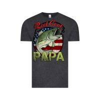 Vintage Black reel cool papa fishing Vintage Tee - Jasminsmagicworld