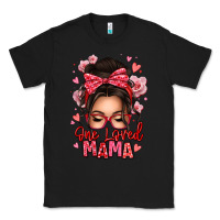 Black one loved mama messy bun Classic Tee - texasbilliewilder