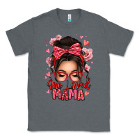 Charcoal Heather one loved mama messy bun Classic Tee - texasbilliewilder