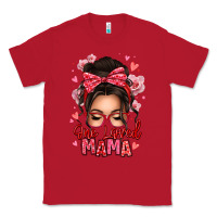 Red one loved mama messy bun Classic Tee - texasbilliewilder