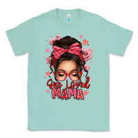 Seafoam one loved mama messy bun Classic Tee - texasbilliewilder