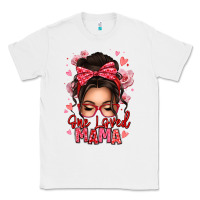 White one loved mama messy bun Classic Tee - texasbilliewilder