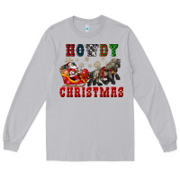 Moon Dust howdy christmas with santa riding his sleighs Long Sleeve Tee - CowGirlArtShop