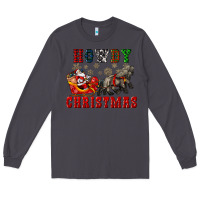 Smoke howdy christmas with santa riding his sleighs Long Sleeve Tee - CowGirlArtShop
