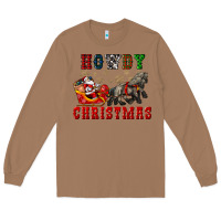 Toasted Coconut howdy christmas with santa riding his sleighs Long Sleeve Tee - CowGirlArtShop