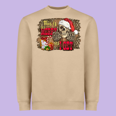 This Is As Merry As I Get Skull Heavyweight Sweatshirt Designed By Fadigitalartstudio