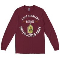 Burgundy first sergeant 1sg retired army military retirement gifts long sleeve Long Sleeve Tee - lanVoArt