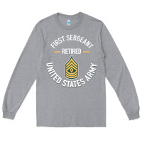 Heather Grey first sergeant 1sg retired army military retirement gifts long sleeve Long Sleeve Tee - lanVoArt