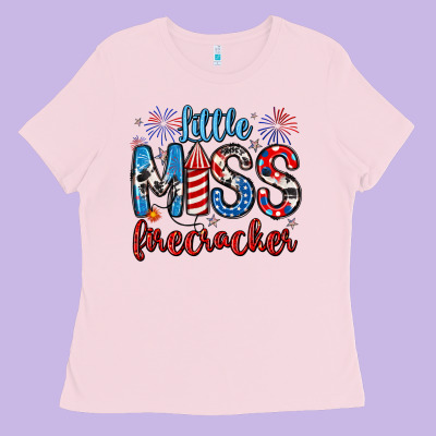 Little Miss Firecracker 4th Of July Ladies Tee Designed By Artiststas