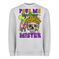Heather Grey skull pour me something mister Heavyweight Sweatshirt - FaDigitalArtStudio