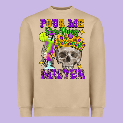 Skull Pour Me Something Mister Heavyweight Sweatshirt Designed By Fadigitalartstudio