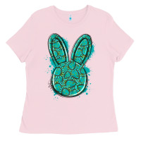 Bubblegum Pink gemstone rabbit Ladies Tee - Artiststas