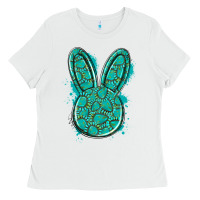 White gemstone rabbit Ladies Tee - Artiststas