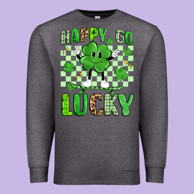 Happy Go Lucky Premium Sweatshirt Designed By Artiststas