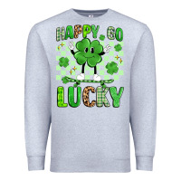 Heather Grey happy go lucky Premium Sweatshirt - Artiststas