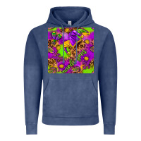 Vintage Denim Mardi Gras and jester hat seamless pattern Vintage Hoodie - HowdyJamesFarm