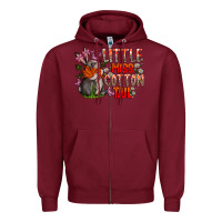 Burgundy Little Miss Cotton Tail Zipper Hoodie - CowhideDigitalArt
