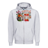 Heather Grey Little Miss Cotton Tail Zipper Hoodie - CowhideDigitalArt